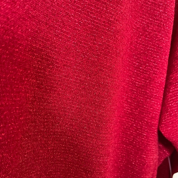 Christmas Holiday party Hesed shimmering ruby, long sleeve, dressy, top - Picture 5 of 11